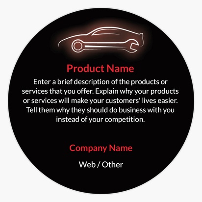 Design Preview for Design Gallery: Automotive & Transportation Product & Packaging Labels, Circle 1.5"  7.6 x 7.6 cm 