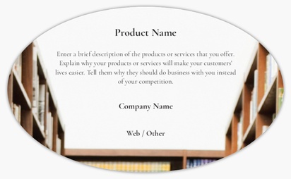 Design Preview for Design Gallery: News & Books Product Labels on Sheets, Oval 12.7 x 7.6 cm