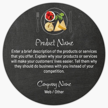 Design Preview for Catering Food Labels: Templates and Designs, 7.6 x 7.6 cm Circle