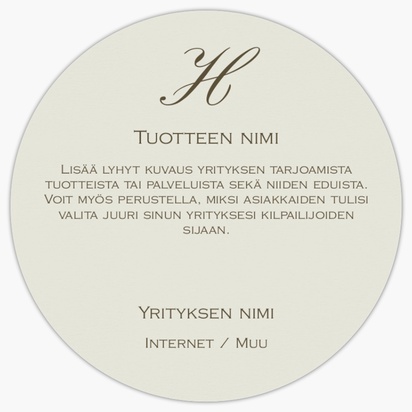 Mallin esikatselu Mallivalikoima: Laki & Politiikka Tuote-etiketit arkkeina, Pyöreä 7,6 x 7,6 cm