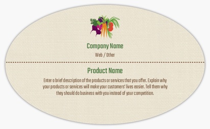 Design Preview for Design Gallery: Farmers Market Product Labels on Sheets, Oval 12.7 x 7.6 cm