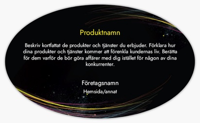 Förhandsgranskning av design för Designgalleri: Tillverkning och distribution Produktetiketter på ark, Ellips 12,7 x 7,6 cm