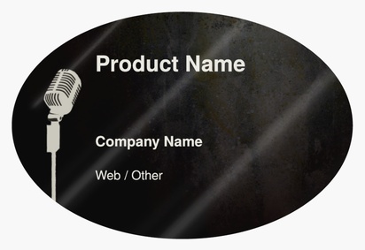 Design Preview for Design Gallery: Comedy Performance Product Labels on Sheets, Oval 7.6 x 5.1 cm