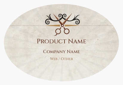 Design Preview for Design Gallery: Barbers Product Labels on Sheets, Oval 7.6 x 5.1 cm