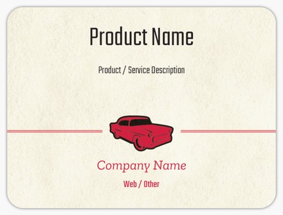 Design Preview for Design Gallery: Auto Rental Product Labels on Sheets, Rounded Rectangle 10 x 7.5 cm