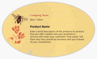 Design Preview for Design Gallery: Agriculture & Farming Product Labels, 12.7 x  7.6 cm Oval