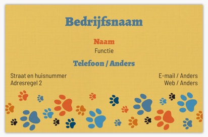 Voorvertoning ontwerp voor Ontwerpgalerij: Alles voor je huisdier Linnen visitekaartjes