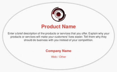 Design Preview for Design Gallery: Security Systems Installation & Maintenance Product Labels on Sheets, Oval 12.7 x 7.6 cm