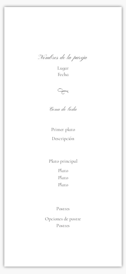 Vista previa del diseño de Galería de diseños de minutas de boda