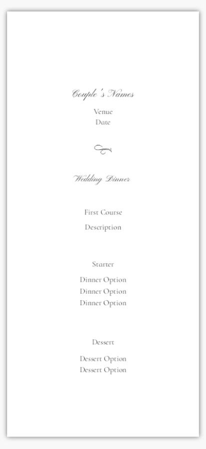 Design Preview for Personalised Wedding Menu Cards