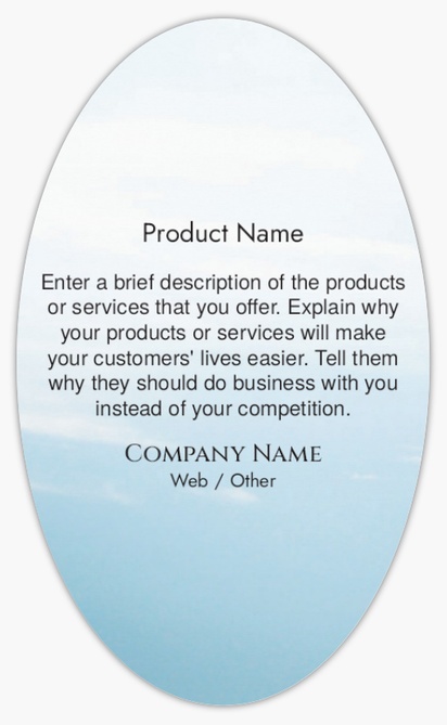 Design Preview for Design Gallery: Accommodations Product Labels on Sheets, Oval 12.7 x 7.6 cm