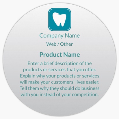 Design Preview for Design Gallery: Dentistry Product Labels on Sheets, Circle 7.6 x 7.6 cm