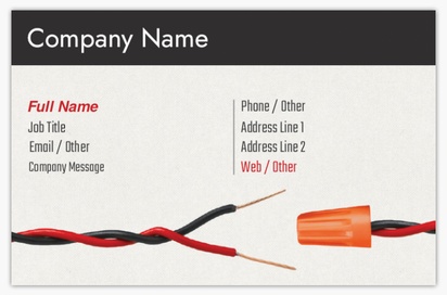 Design Preview for Design Gallery: Electricians Standard Business Cards, Standard (85 x 55 mm)