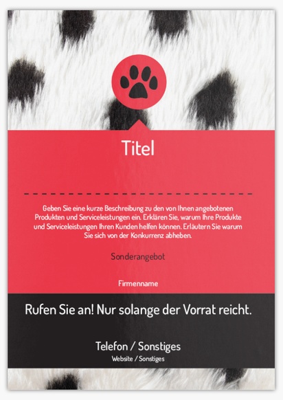 Designvorschau für Designgalerie: Flyer und Falzflyer Tiere & Tierbetreuung,  Ohne Falz A5 (148 x 210 mm)