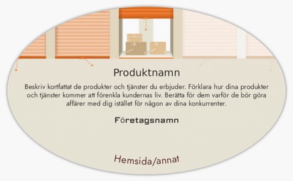 Förhandsgranskning av design för Designgalleri: Flytt & förvaring Produktetiketter på ark, Ellips 12,7 x 7,6 cm