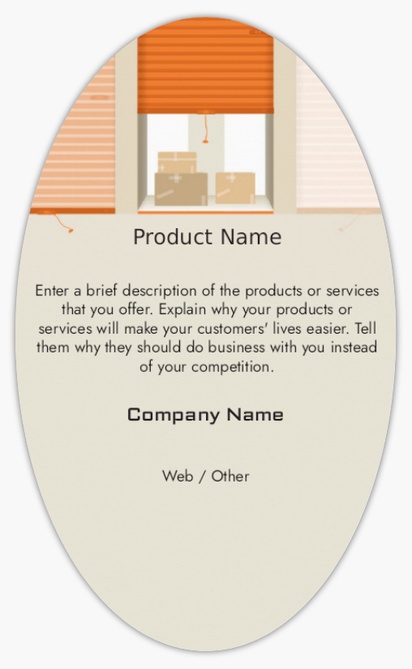 Design Preview for Design Gallery: Removals & Storage Product Labels on Sheets, Oval 12.7 x 7.6 cm