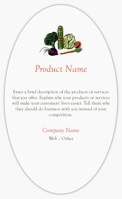 Design Preview for Product & Packaging Labels Designs: Food Packaging Labels, Oval  12.7 x  7.6 cm 
