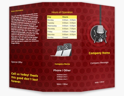 Design Preview for Design Gallery: Music Custom Brochures, 8.5" x 11" Tri-fold