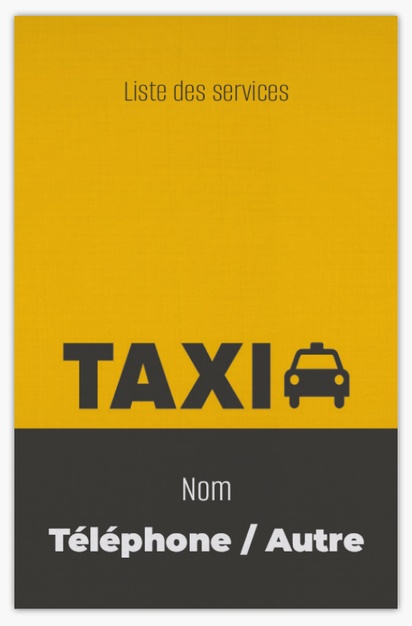 Aperçu du graphisme pour Galerie de modèles : cartes de visite lin pour taxi
