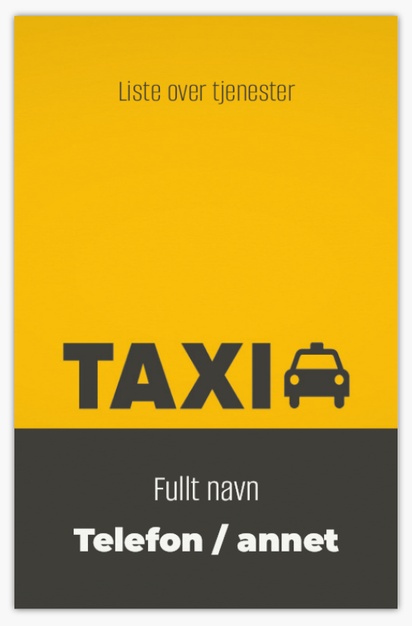 Forhåndsvisning av design for Designgalleri: Taxi Standard visittkort, Standard (85 x 55 mm)