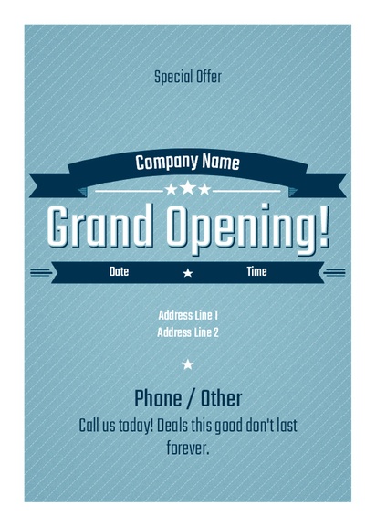 Design Preview for Design Gallery: Grand Opening Flyers & Leaflets,  No Fold/Flyer A6 (105 x 148 mm)