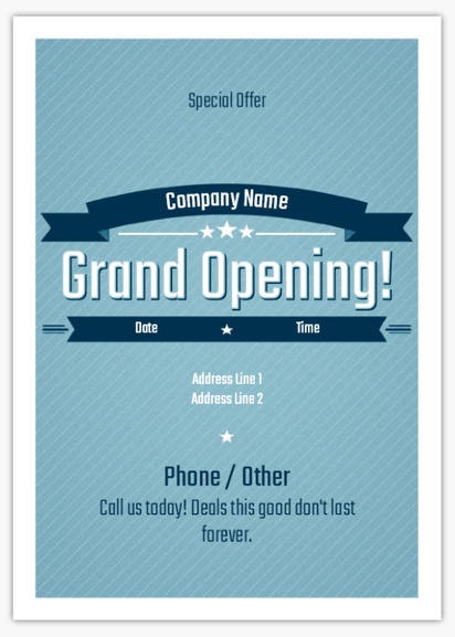 Design Preview for Templates for Grand Opening Flyers and Pamphlets ,  No fold A6