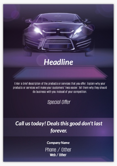 Design Preview for Design Gallery: Automotive & Transportation Flyers, None A5