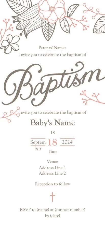 Design Preview for Custom Invitations: Designs, Examples and Ideas, Flat 9.5 x 21 cm