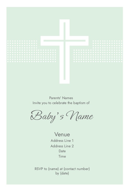 Design Preview for Design Gallery: Religious Invitations and Announcements, Flat 11.7 x 18.2 cm