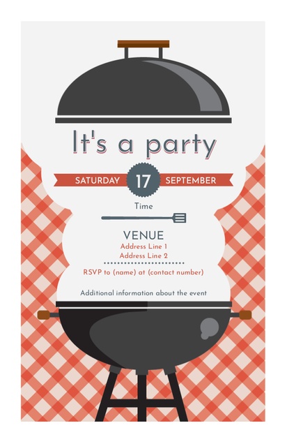 Design Preview for Templates for Barbecues & Picnic Invitations and Announcements , Flat 11.7 x 18.2 cm