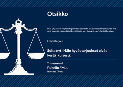 Mallin esikatselu Mallivalikoima: Laki & Politiikka Flyerit ja esitteet,  Ei taitetta A5 (148 x 210 mm)