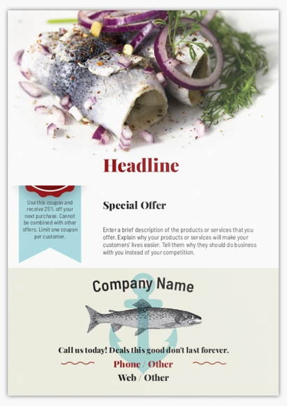 Design Preview for Design Gallery: Fish Markets Flyers & Leaflets,  No Fold/Flyer A5 (148 x 210 mm)