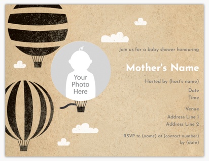 Design Preview for Design Gallery: Adventure Baby Shower Invitations, 5.5" x 4"