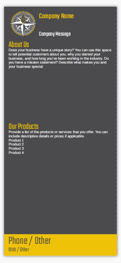 Design Preview for Design Gallery: Finance & Insurance Rate Cards