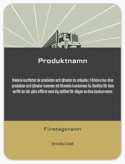 Förhandsgranskning av design för Designgalleri: Godstransport Produktetiketter på ark, Rundad rektangel 10 x 7,5 cm