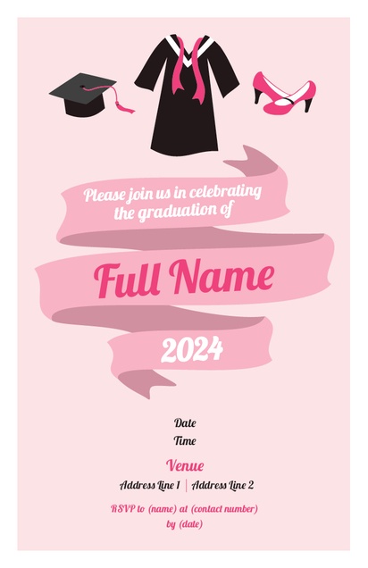 A graduation gown feminine pink design for Graduation