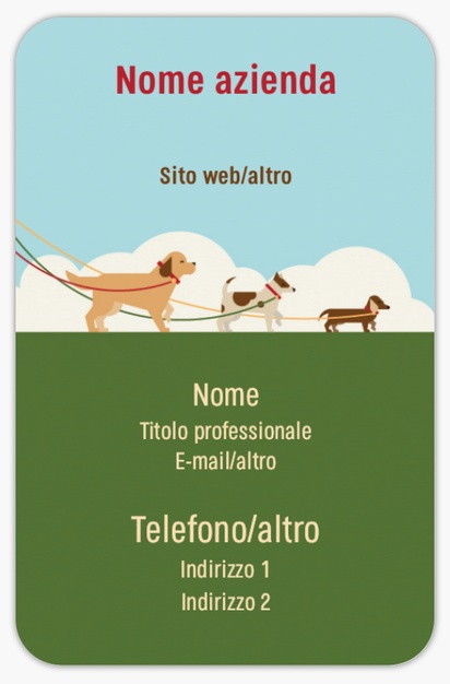 Anteprima design per Galleria di design: biglietti da visita con angoli arrotondati per dog sitter/cura animali, Arrotondati Standard (85 x 55 mm)