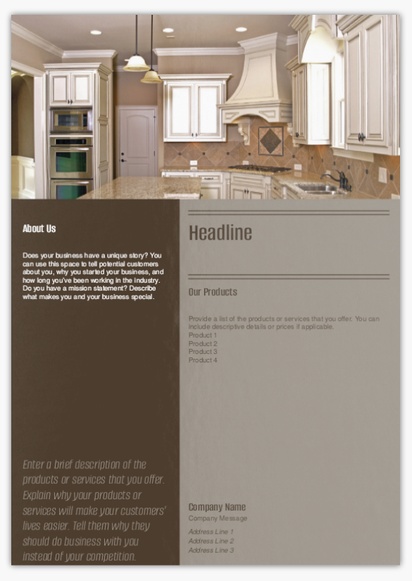 Design Preview for Design Gallery: Kitchen & Bathroom Remodelling Flyers & Leaflets,  No Fold/Flyer A4 (210 x 297 mm)