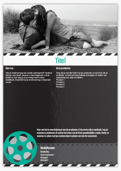 Voorvertoning ontwerp voor Ontwerpgalerij: Film Flyers en folders,  Geen vouwlijn A4 (210 x 297 mm)