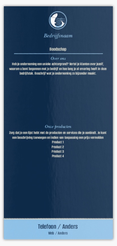 Voorvertoning ontwerp voor Ontwerpgalerij: Jagen en vissen Flyers en folders,  Geen vouwlijn DL (99 x 210 mm)