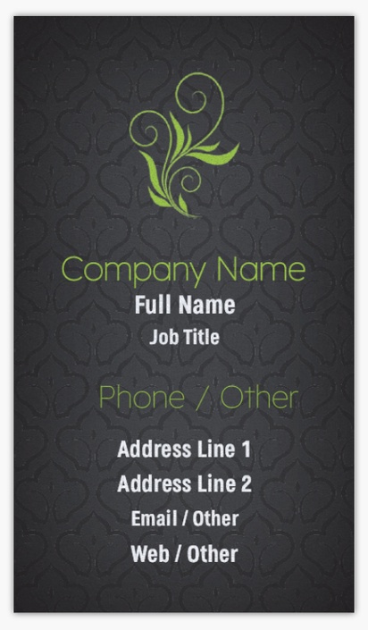 A whimsical business cards medical cannabis black gray design