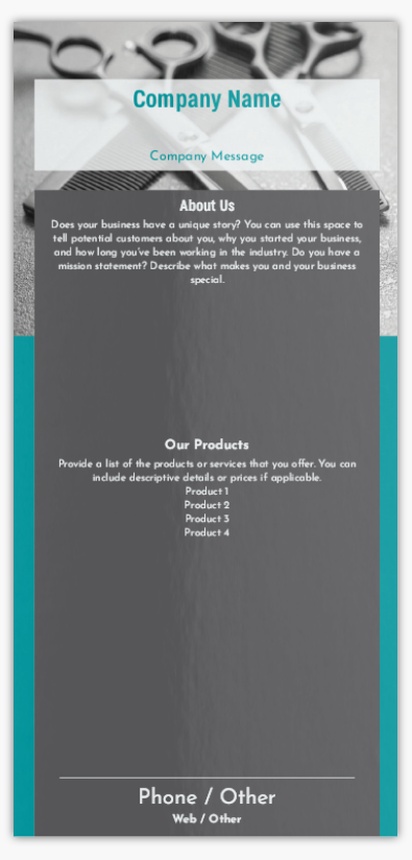 Design Preview for Design Gallery: Barbers Flyers & Leaflets,  No Fold/Flyer DL (99 x 210 mm)