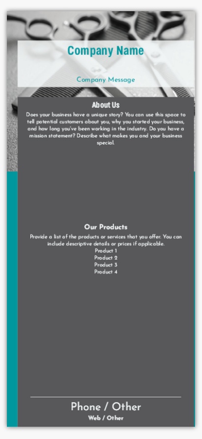 Design Preview for Design Gallery: Barbers Rate Cards