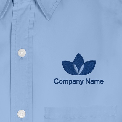 Design Preview for Design Gallery: Information & Technology Men's Embroidered Dress Shirts, Men's Blue