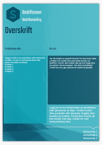 Forhåndsvisning av design for Designgalleri: Bedriftstjenester Flyere og brosjyrer,  Ikke foldet A4 (210 x 297 mm)