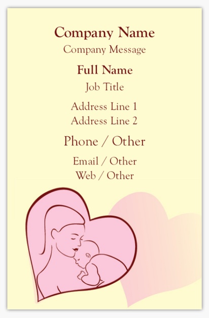 Design Preview for Design Gallery: Pregnancy & Childbirth Textured Uncoated Business Cards