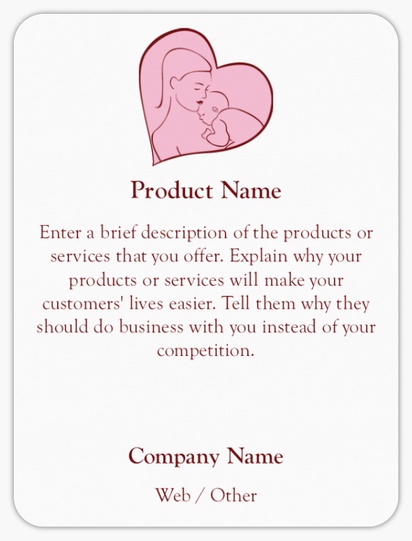 Design Preview for Design Gallery: Pregnancy & Childbirth Product Labels on Sheets, Rounded Rectangle 10 x 7.5 cm