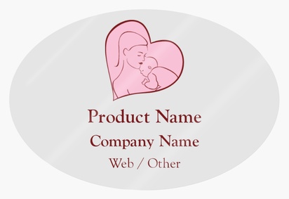 Design Preview for Design Gallery: Pregnancy & Childbirth Product Labels on Sheets, Oval 7.6 x 5.1 cm