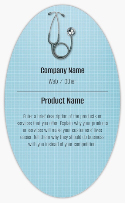 Design Preview for Design Gallery: Medical Professionals Product Labels on Sheets, Oval 12.7 x 7.6 cm