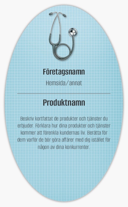 Förhandsgranskning av design för Designgalleri: Sjukvårdspersonal Produktetiketter på ark, Ellips 12,7 x 7,6 cm